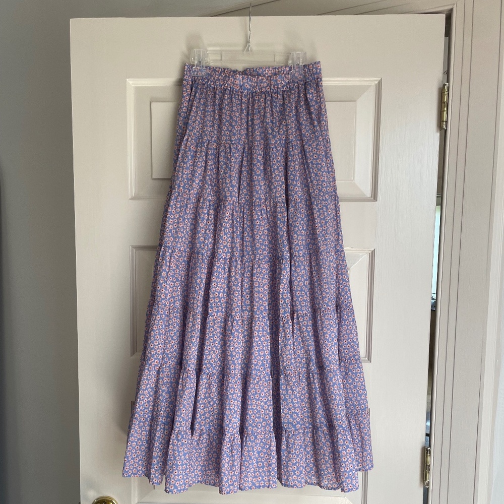 Xirena Blue Floral Sera Skirt